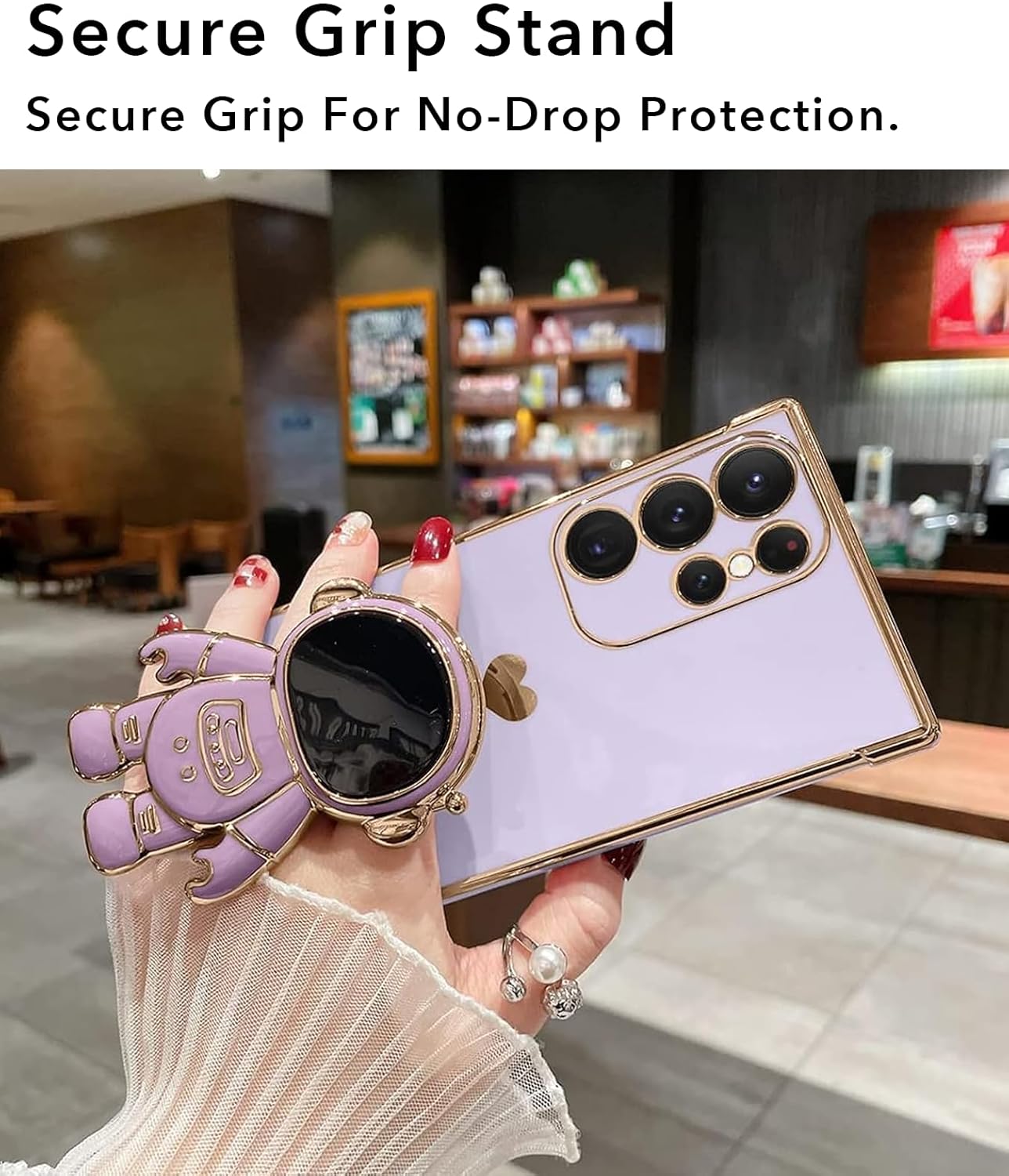ELEPIK Cute Luxury Astronaut Protective Case with Stand Samsung Galaxy S24 NEW