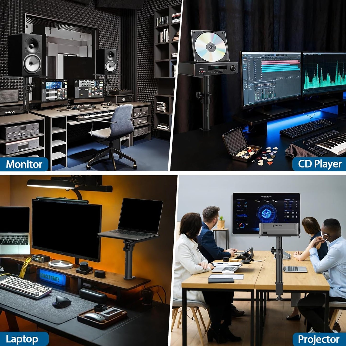 Vondynote Desktop Clamp Speaker Stands Adjustable Coloured Studio Monitor DEMO