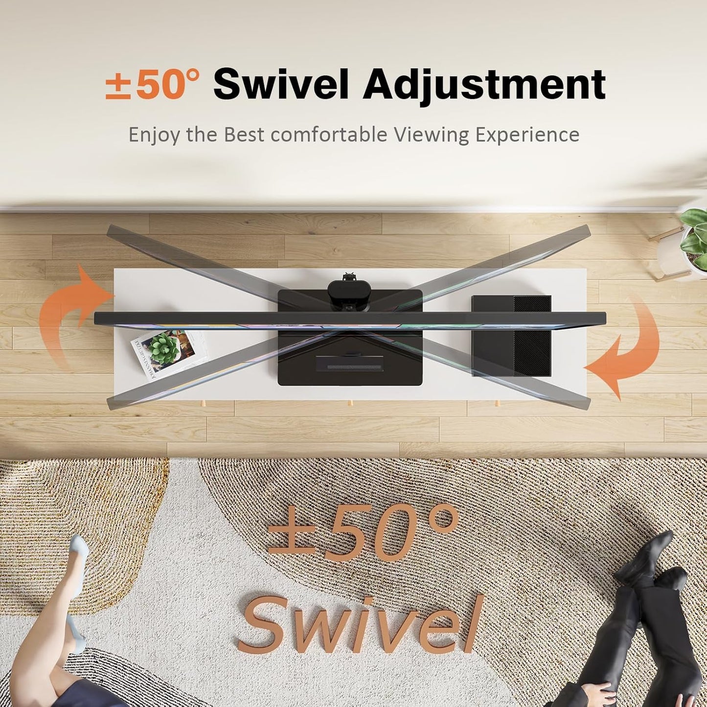 Hemudu Universal Swivel TV Stand Table Top Mount for 13 to 32 inch Screens NEW