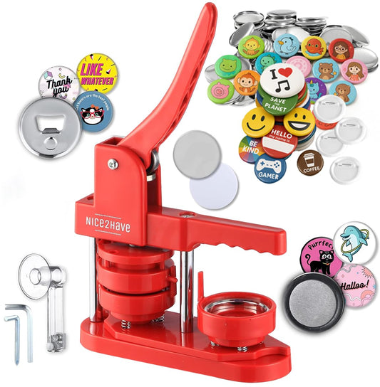 nice2have Button Maker Machine Single Mold Pin Kit Arts & Crafts 2.25 inch 