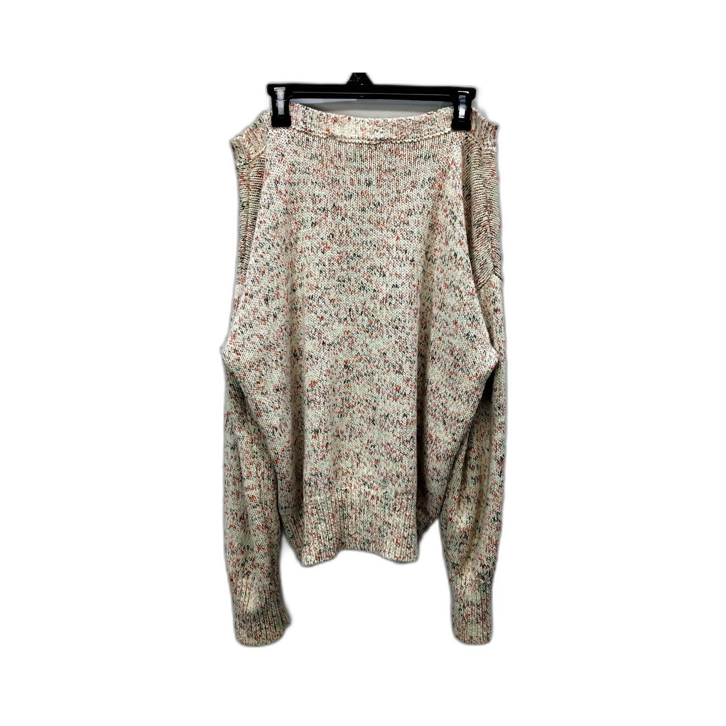 French Connection Womens Marled Knit Pullover Sweater Cotton Crew Neck Size L