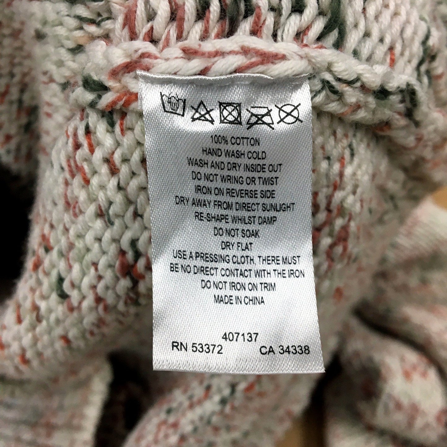 French Connection Womens Marled Knit Pullover Sweater Cotton Crew Neck Size L