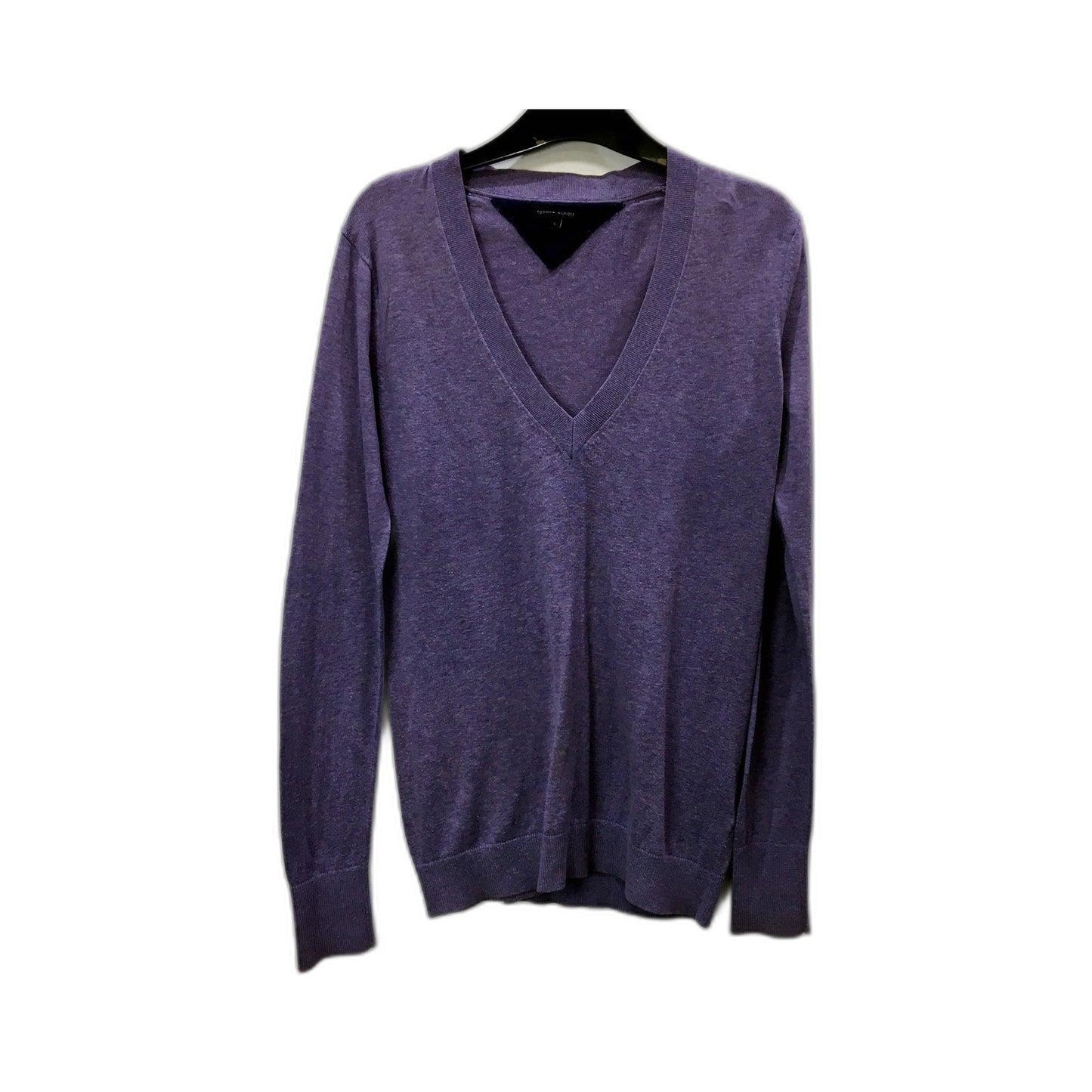 Women's Tommy Hilfiger Purple V-Neck Pullover Sweatshirt in Size Small