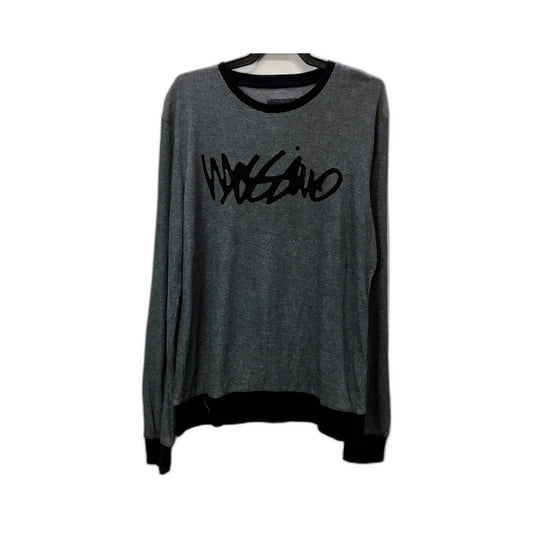 Mossimo Mens Textured Pullover Sweatshirt in Gray & Black, XL Size
