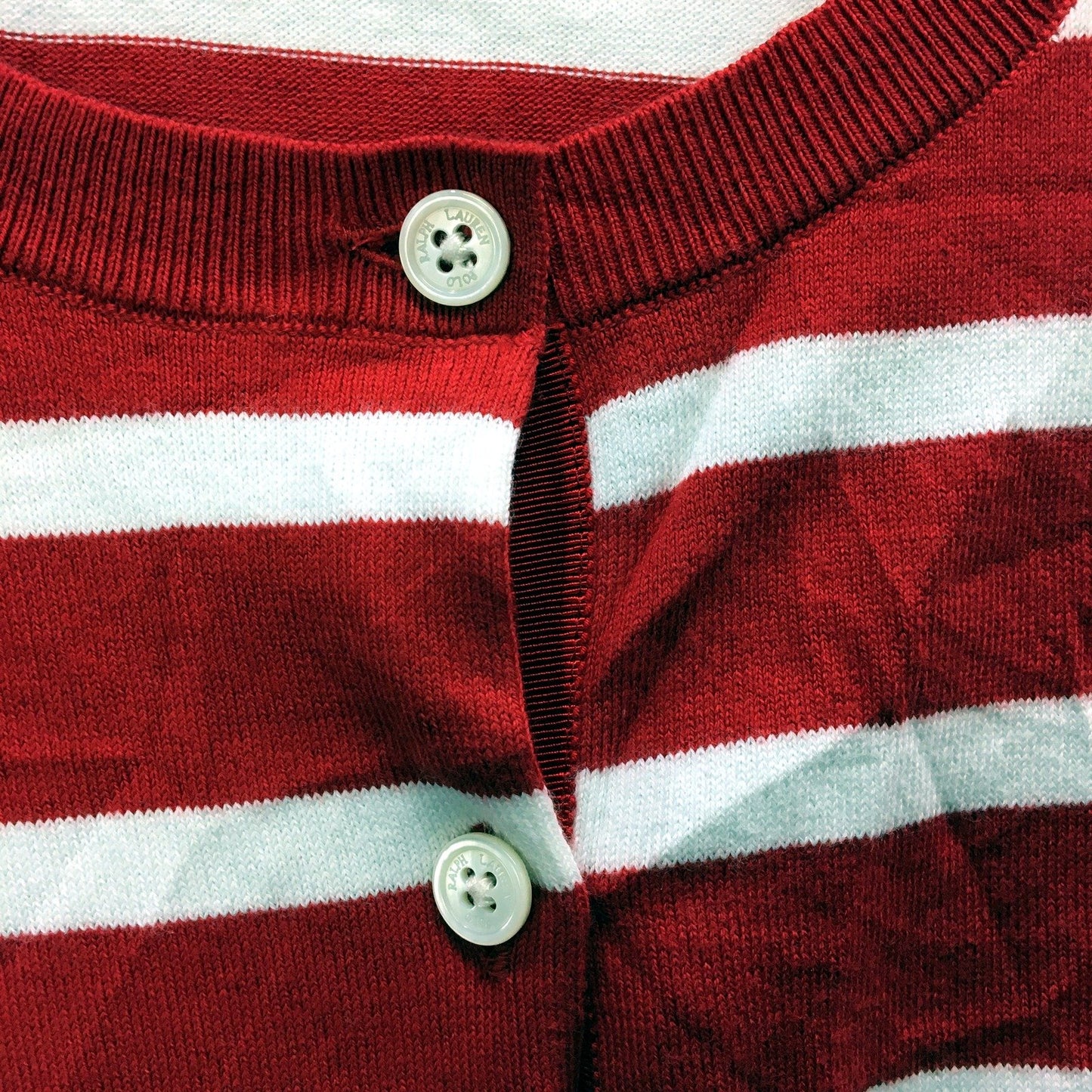 Polo by Ralph Lauren Womens Striped Shirt Long Sleeve Button Front Red and