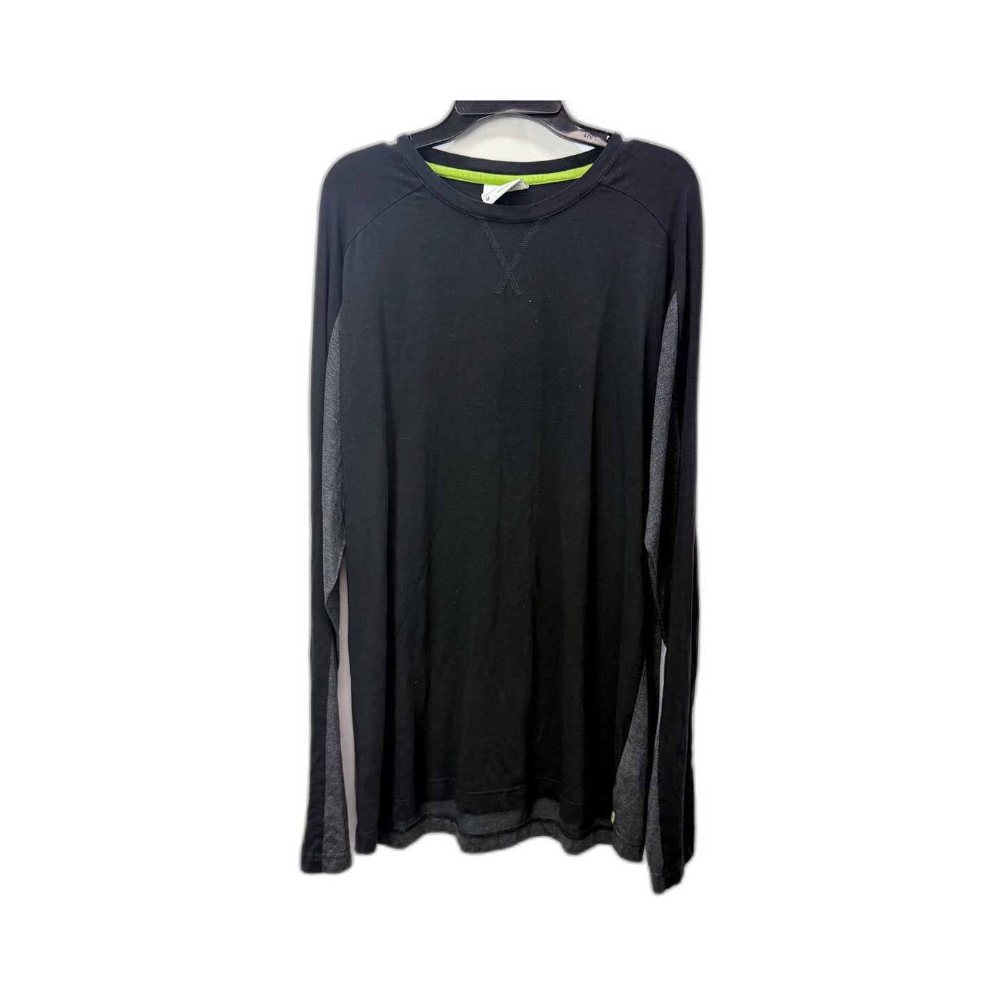 Kathmandu Mens Pullover Sweatshirt Black and Lime Green Athletic Activewear