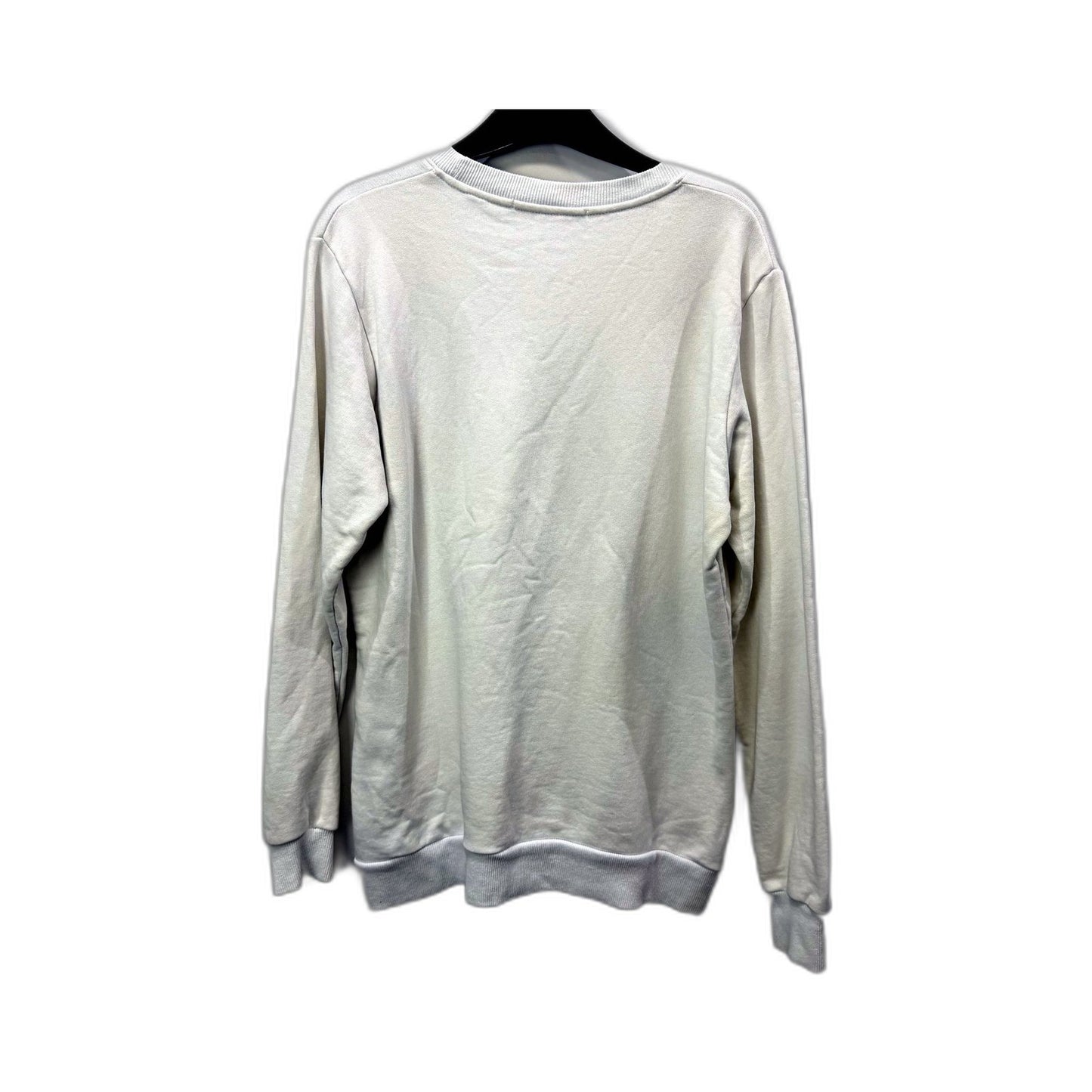 Roberto Cavalli Mens Pullover Sweatshirt White Graphic Print Cotton Size M