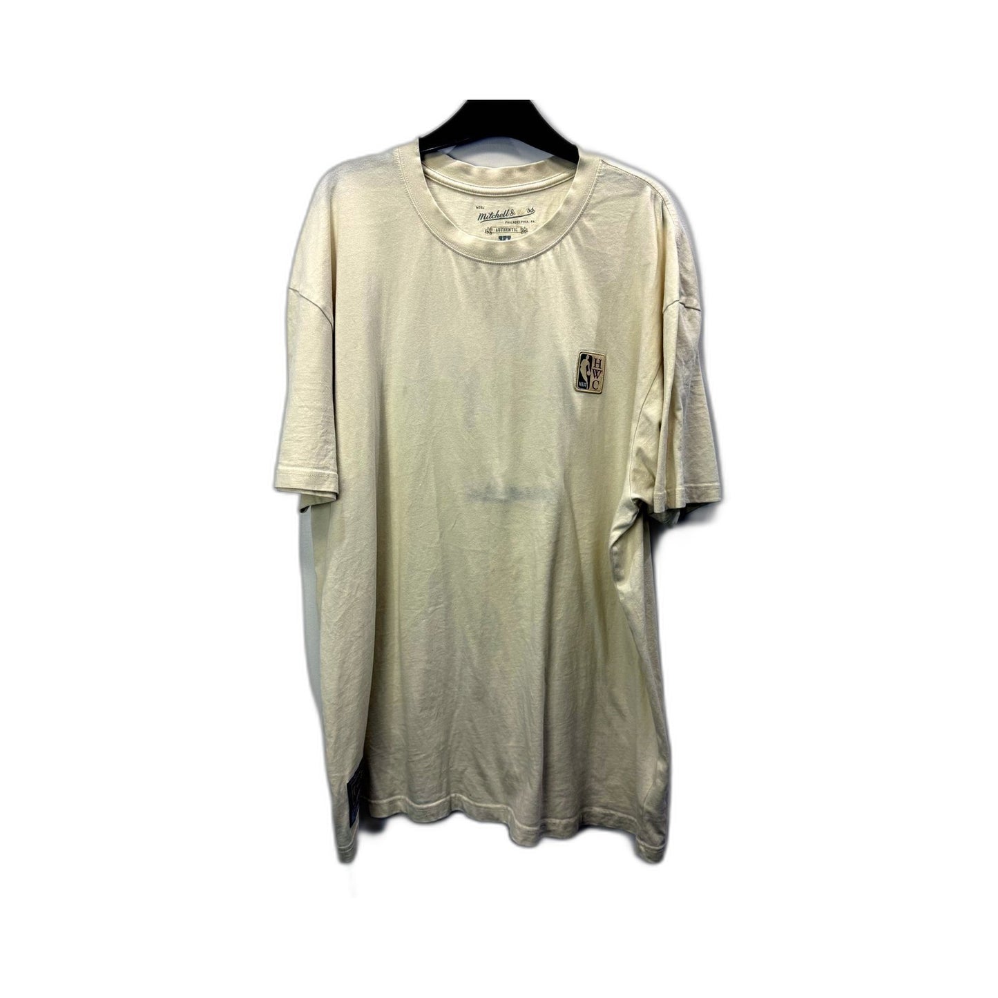 Mitchell & Ness Mens Graphic T-Shirt Vintage Retro NBA Basketball Sports Beige