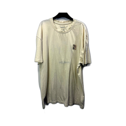 Mitchell & Ness Mens Graphic T-Shirt Vintage Retro NBA Basketball Sports Beige