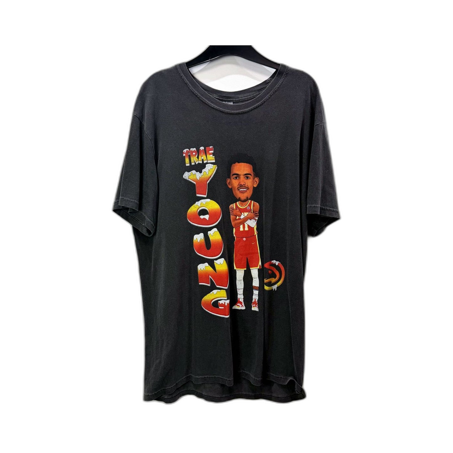 Trae Young Mens Graphic T-Shirt Dark Grey Comfortable Cotton Size Large