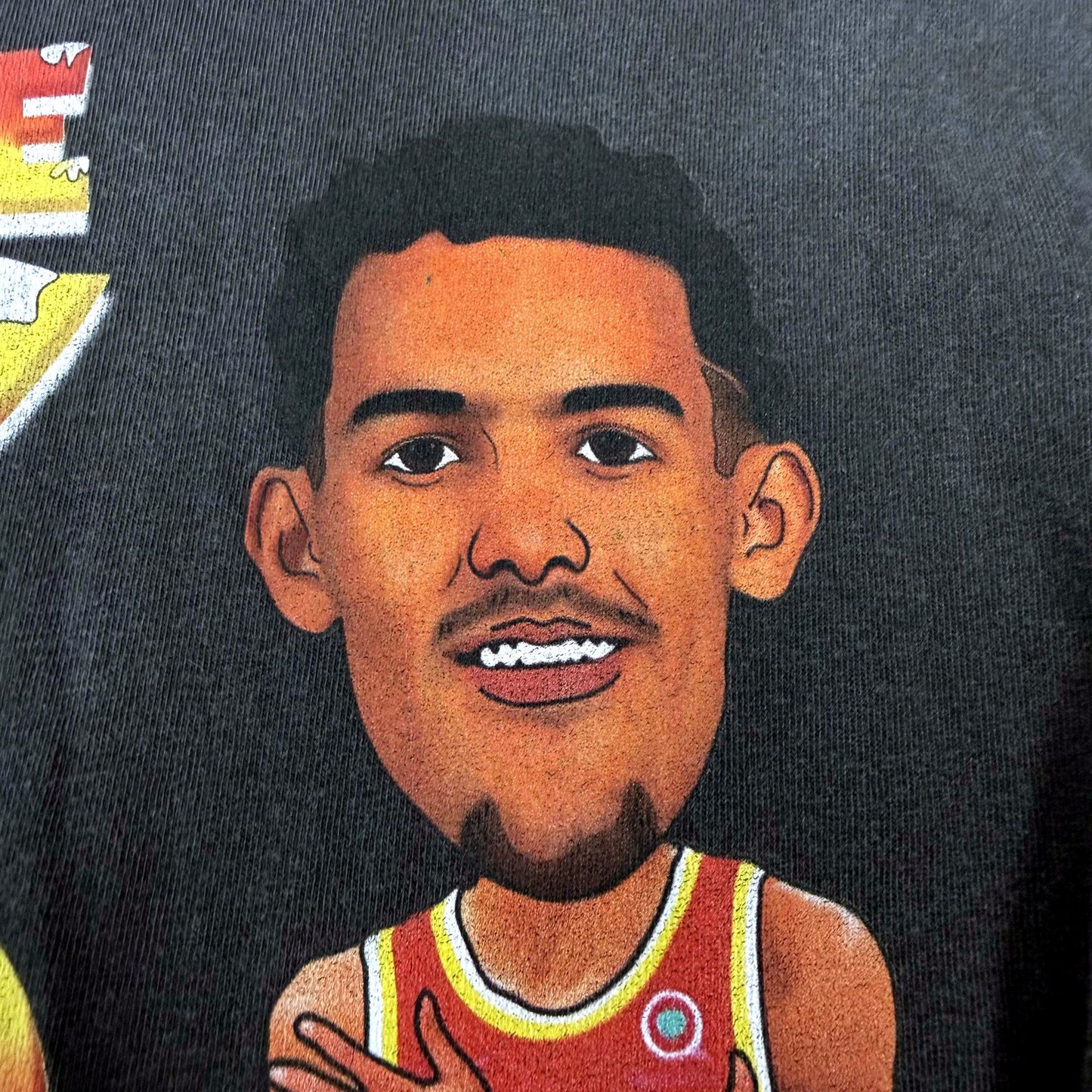 Trae Young Mens Graphic T-Shirt Dark Grey Comfortable Cotton Size Large