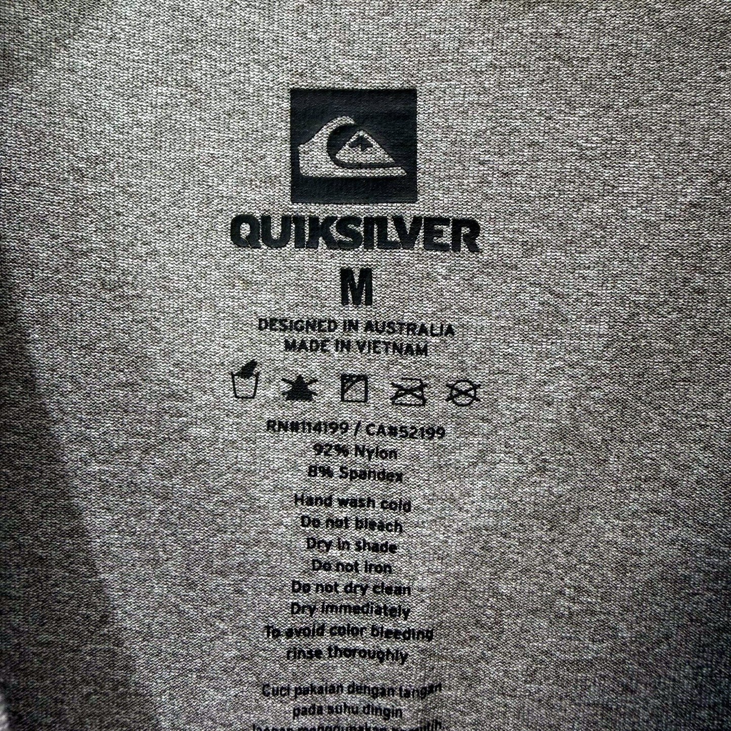 Quiksilver Mens Pullover Sweatshirt Gray Nylon Mountain Graphic Logo Size M