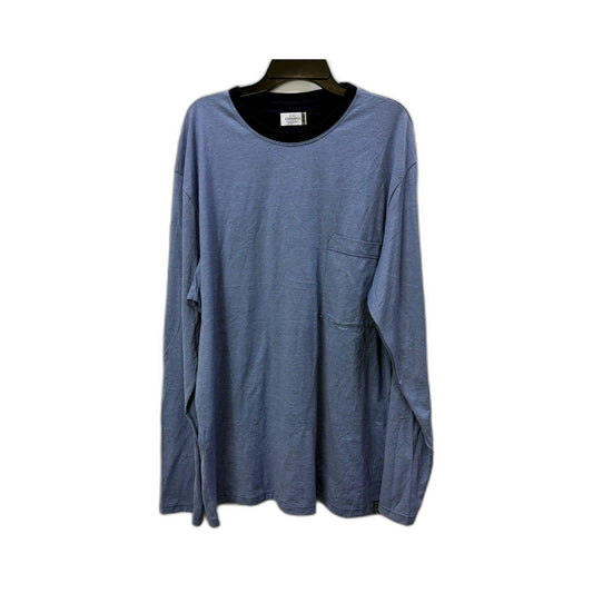 Ammann Mens Long Sleeve Blue Striped Cotton T-Shirt, Size L