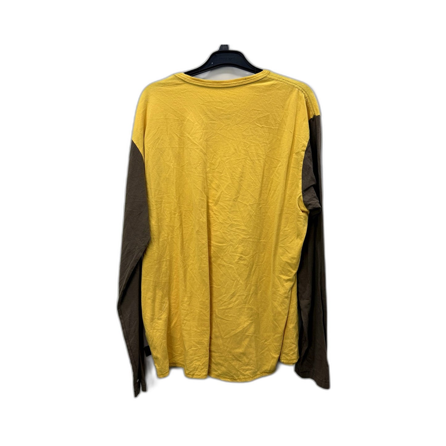 Patagonia Mens Long Sleeve Graphic T-Shirt Organic Cotton Yellow and Black NEW