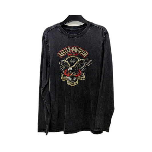 Harley-Davidson Mens Vintage Motorcycle Biker Long Sleeve T-Shirt Black Size S