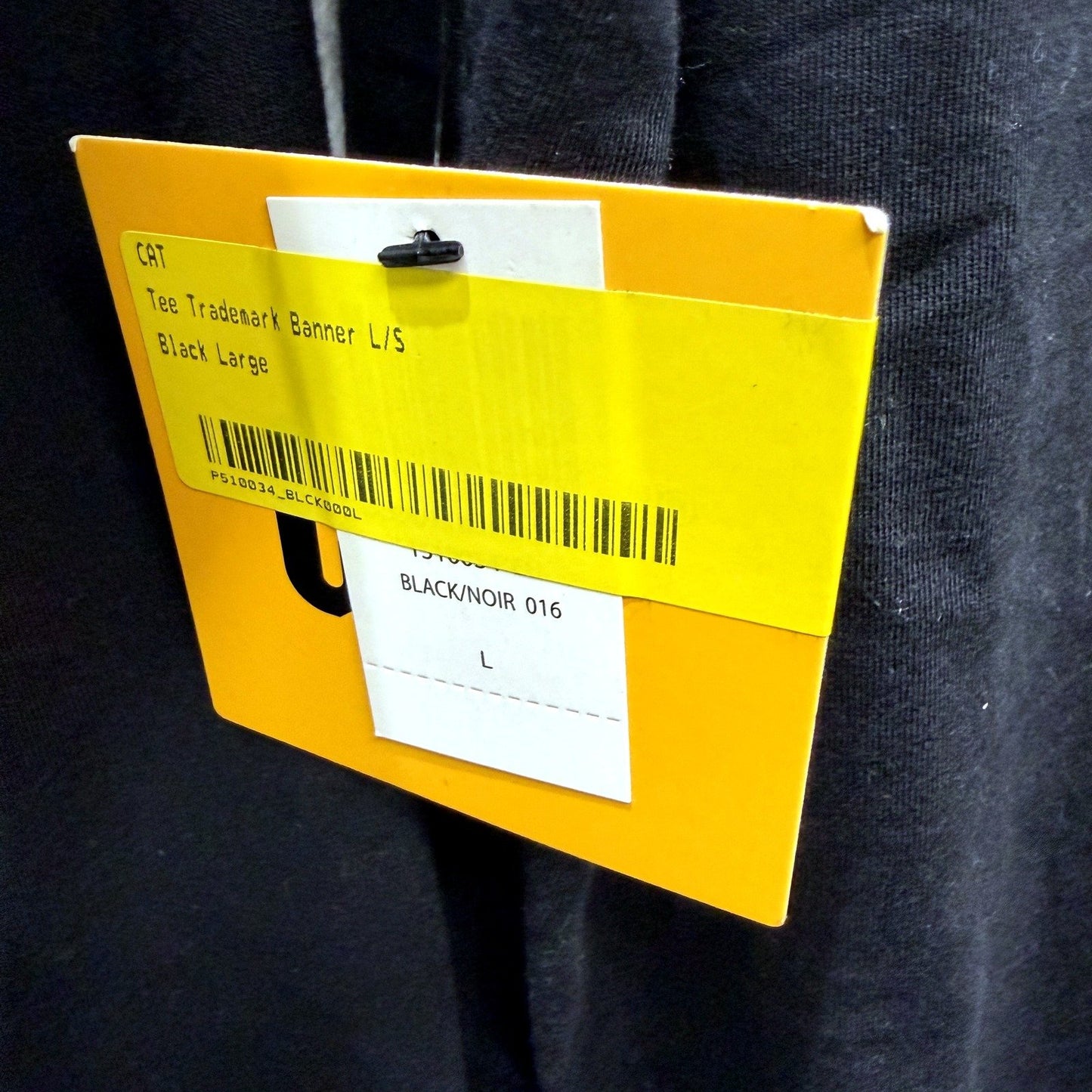 CAT Mens Trademark Banner Long Sleeve Black Tee Shirt in Large Size NEW