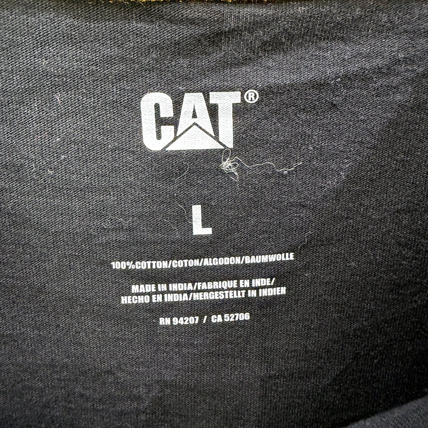 CAT Mens Trademark Banner Long Sleeve Black Tee Shirt in Large Size NEW