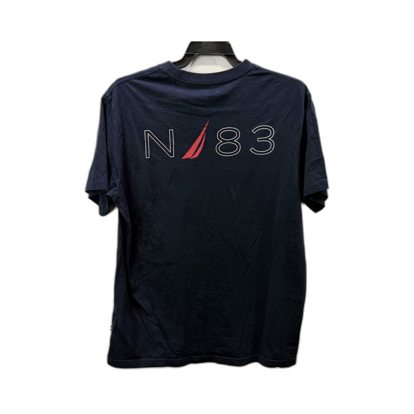 Nautica Mens Navy Blue Cotton Short Sleeve T-Shirt for Small Size