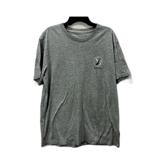 Nautica Mens Gray Cotton T-Shirt for Casual Everyday Wear, Size M