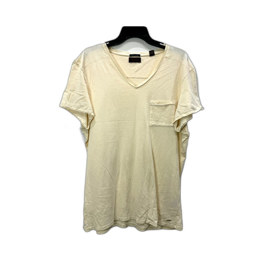Scotch&Soda Mens Pullover Sweatshirt Beige Cotton V-Neck Pocket Size XL