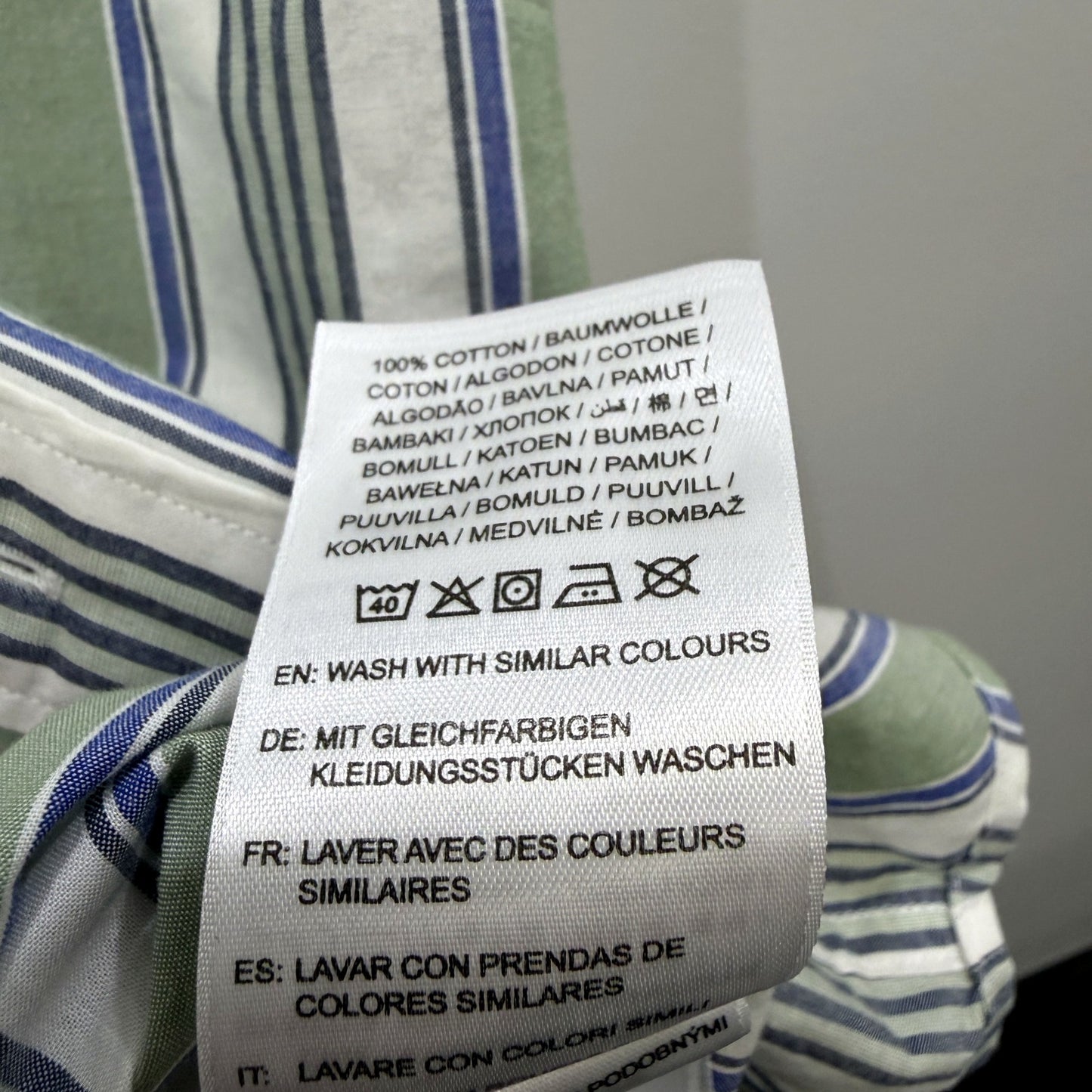 Gant Mens Button-Down Striped Cotton Shirt Regular Fit Multi Color Size L NEW
