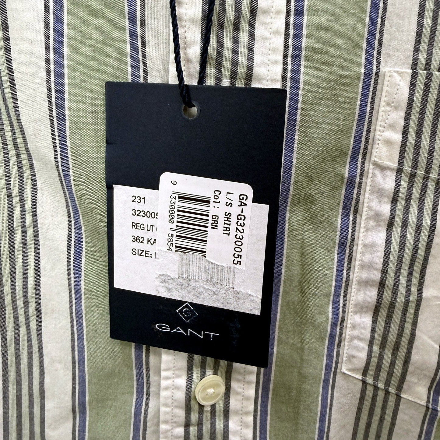 Gant Mens Button-Down Striped Cotton Shirt Regular Fit Multi Color Size L NEW