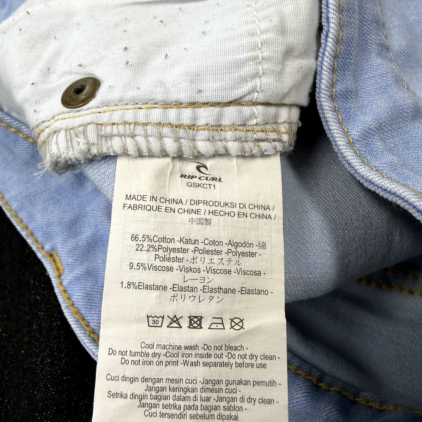 Rip Curl Womens Light Blue Denim Skirt for Casual Wear, Size 8