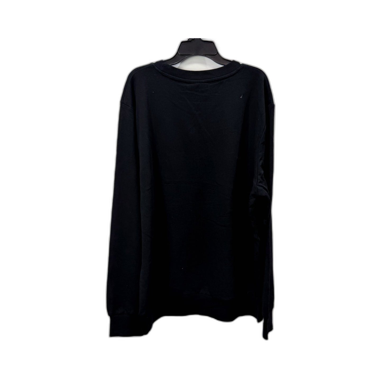 Champion Mens Pullover Sweatshirt Black Crew Neck Cotton Blend Size XL NEW