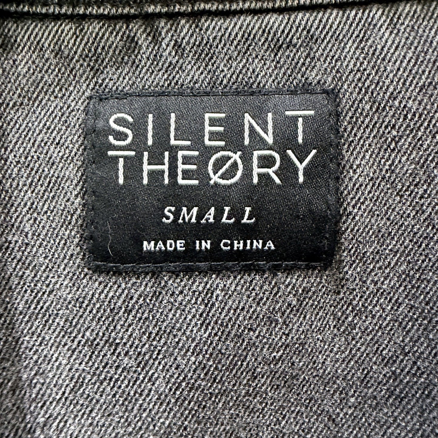 Silent Theory Mens Gray Denim Jacket for Small Sizes Size Small