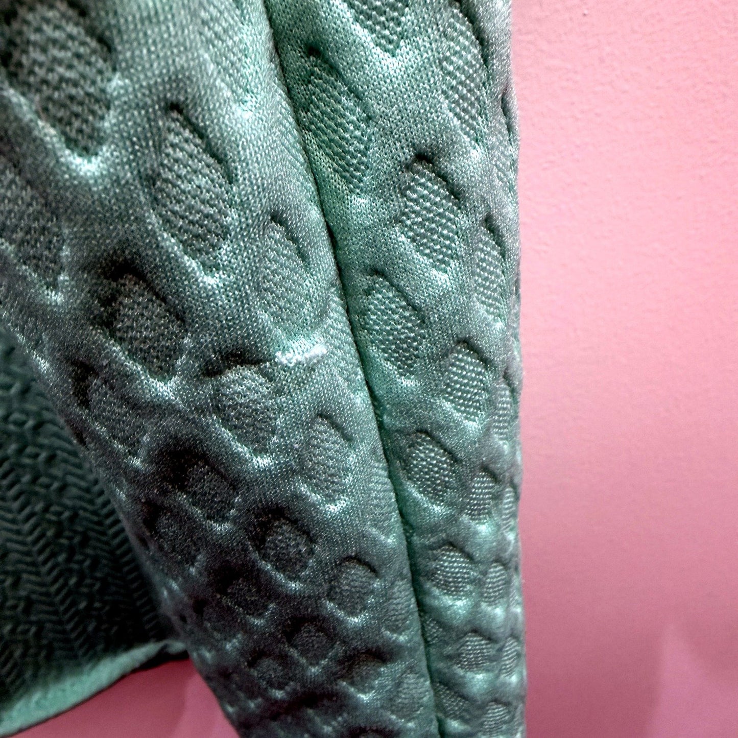 Manfinity Mens Quilted Diamond Pattern Button-Down Shirt Mint Green Size XL
