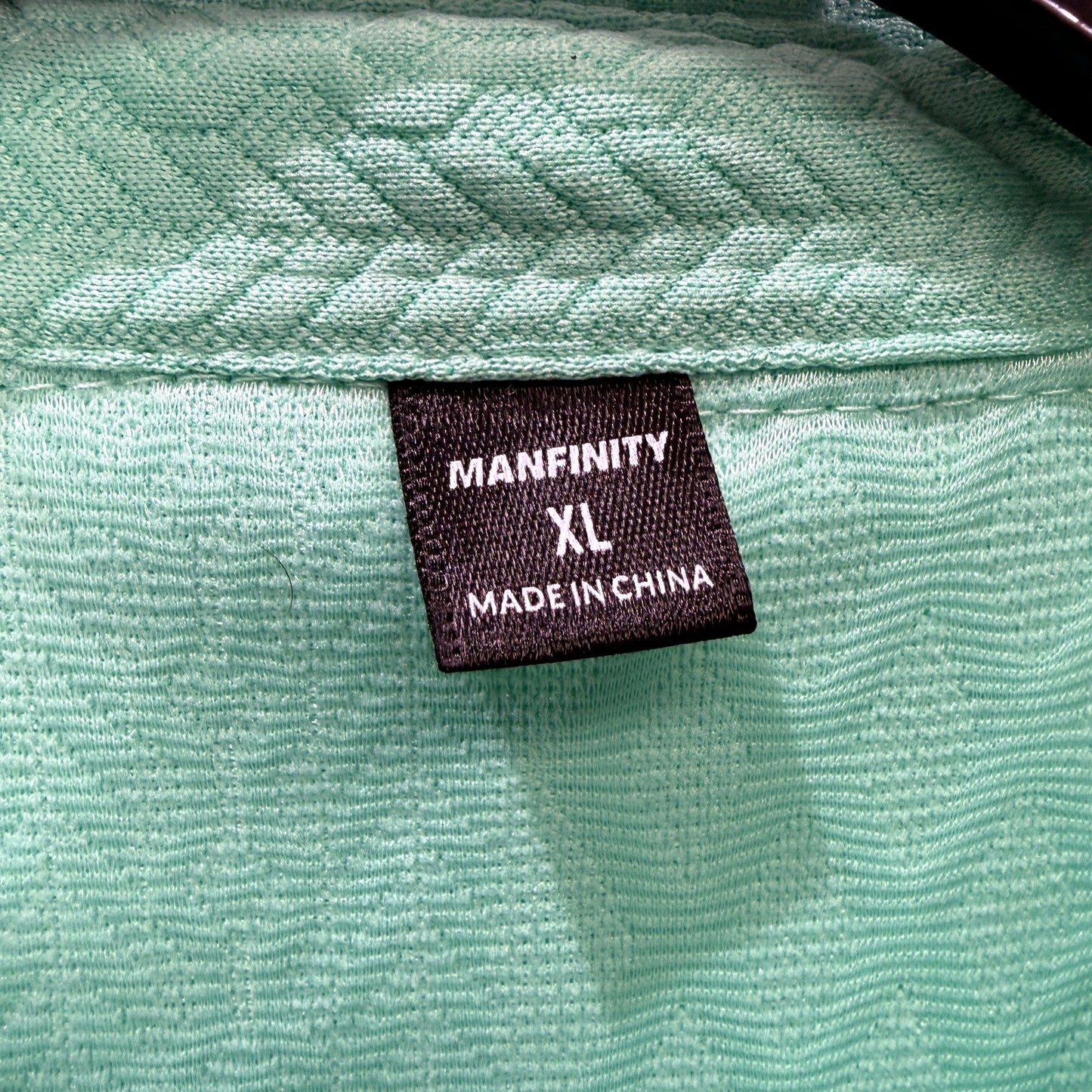 Manfinity Mens Quilted Diamond Pattern Button-Down Shirt Mint Green Size XL