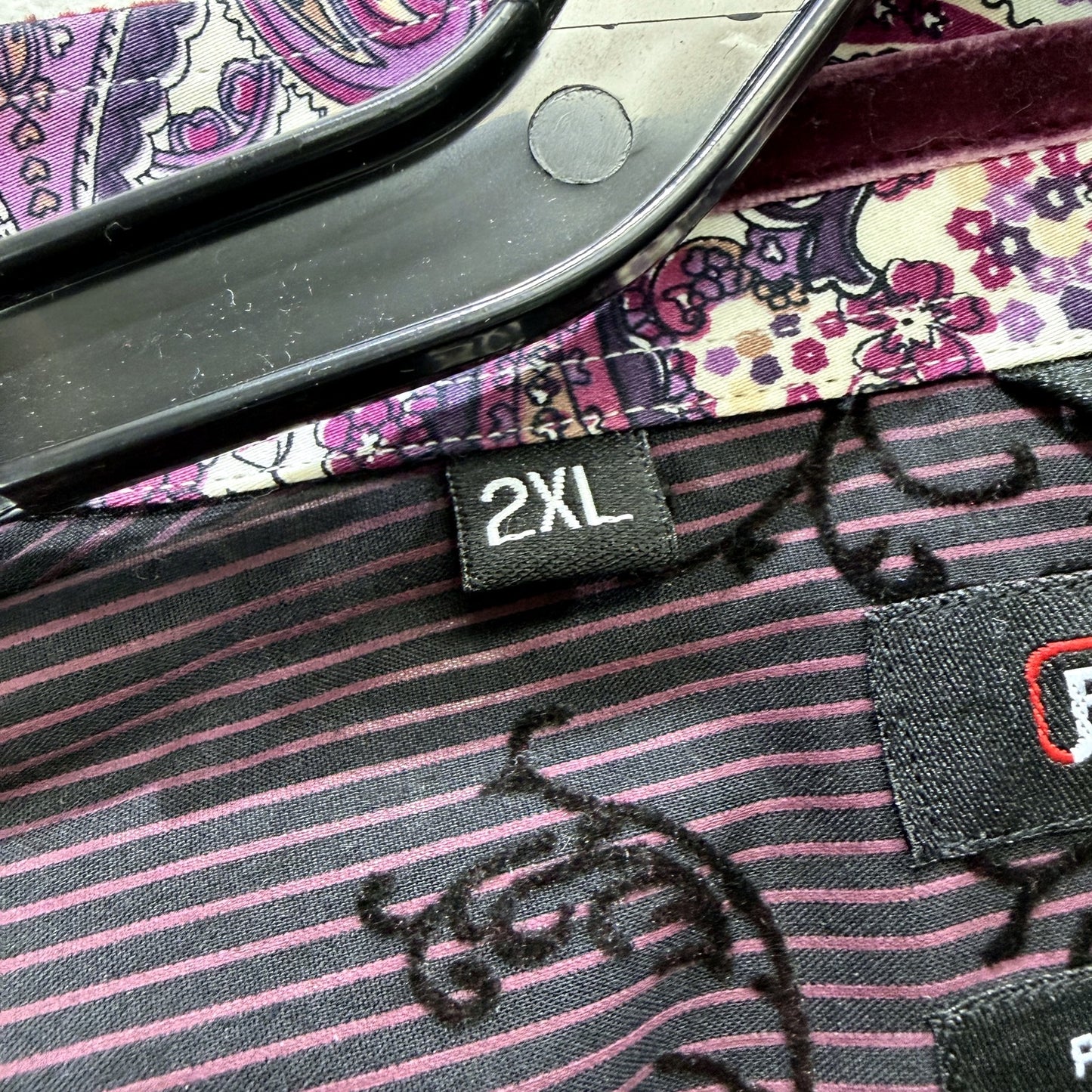 Pure Blakk Mens Slim Fit Button-Down Shirt Floral Print Multi Color Size 2XL