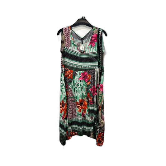 Motto Womens Floral Print Tiered V-Neck Sleeveless Dress by in Size 16 NEW