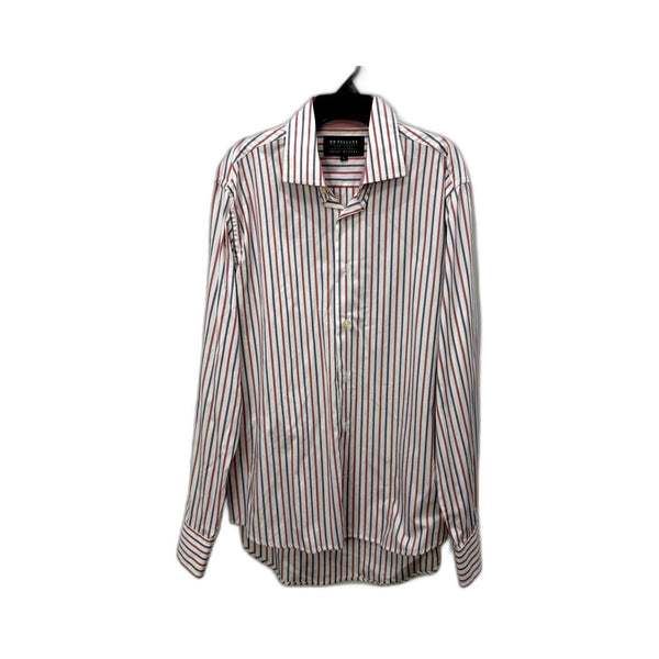 RB Sellars Mens Striped Dress Shirt Cotton Long Sleeve Collared Multi Color SZ L