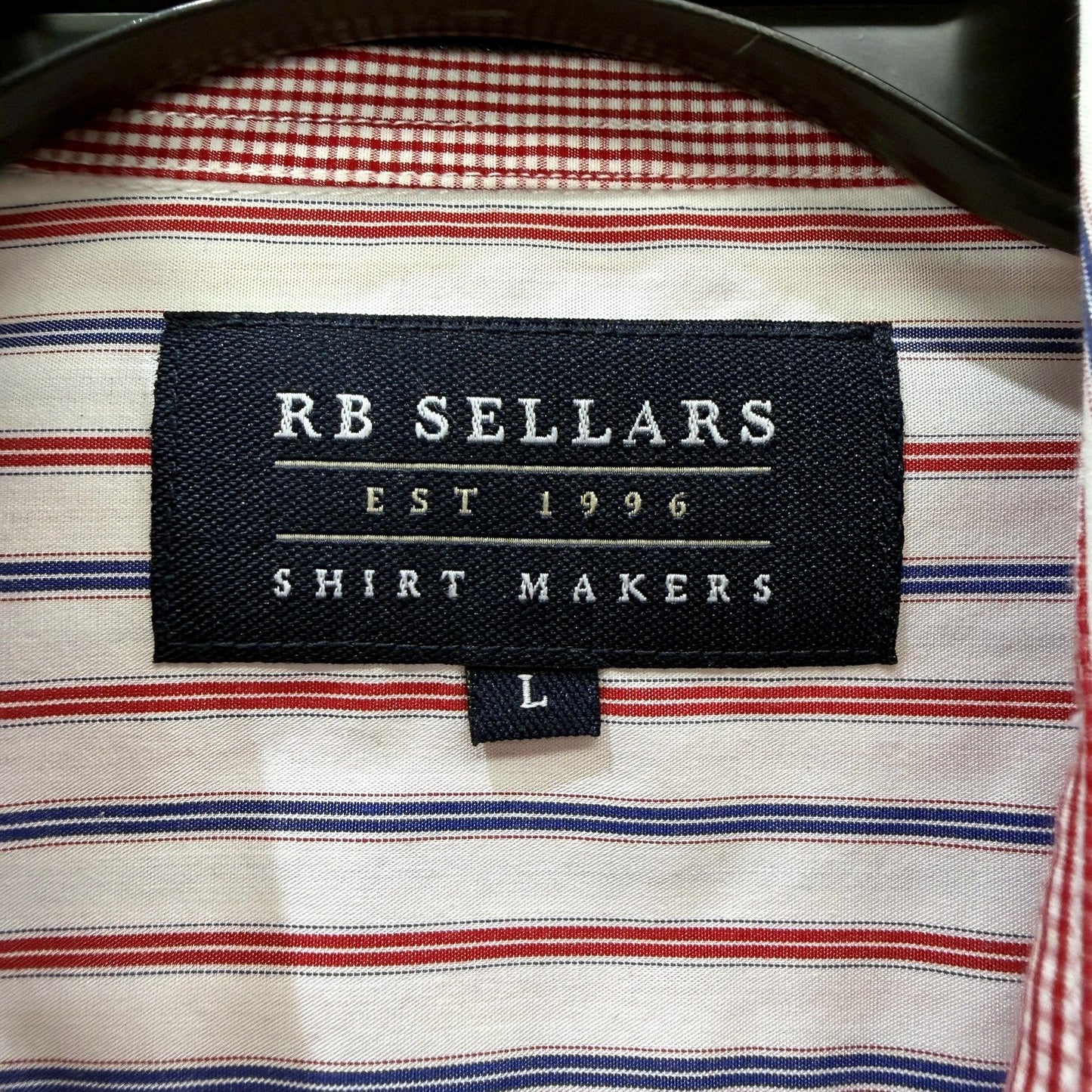 RB Sellars Mens Striped Dress Shirt Cotton Long Sleeve Collared Multi Color SZ L