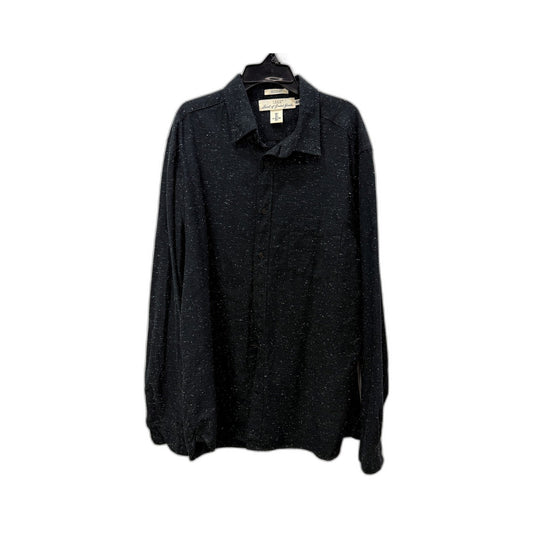 H&M Mens Relaxed Fit Pullover Sweatshirt in Black with Speckled Design, Size L