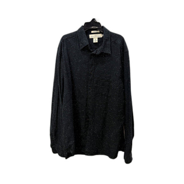 H&M Mens Relaxed Fit Pullover Sweatshirt in Black with Speckled Design, Size L
