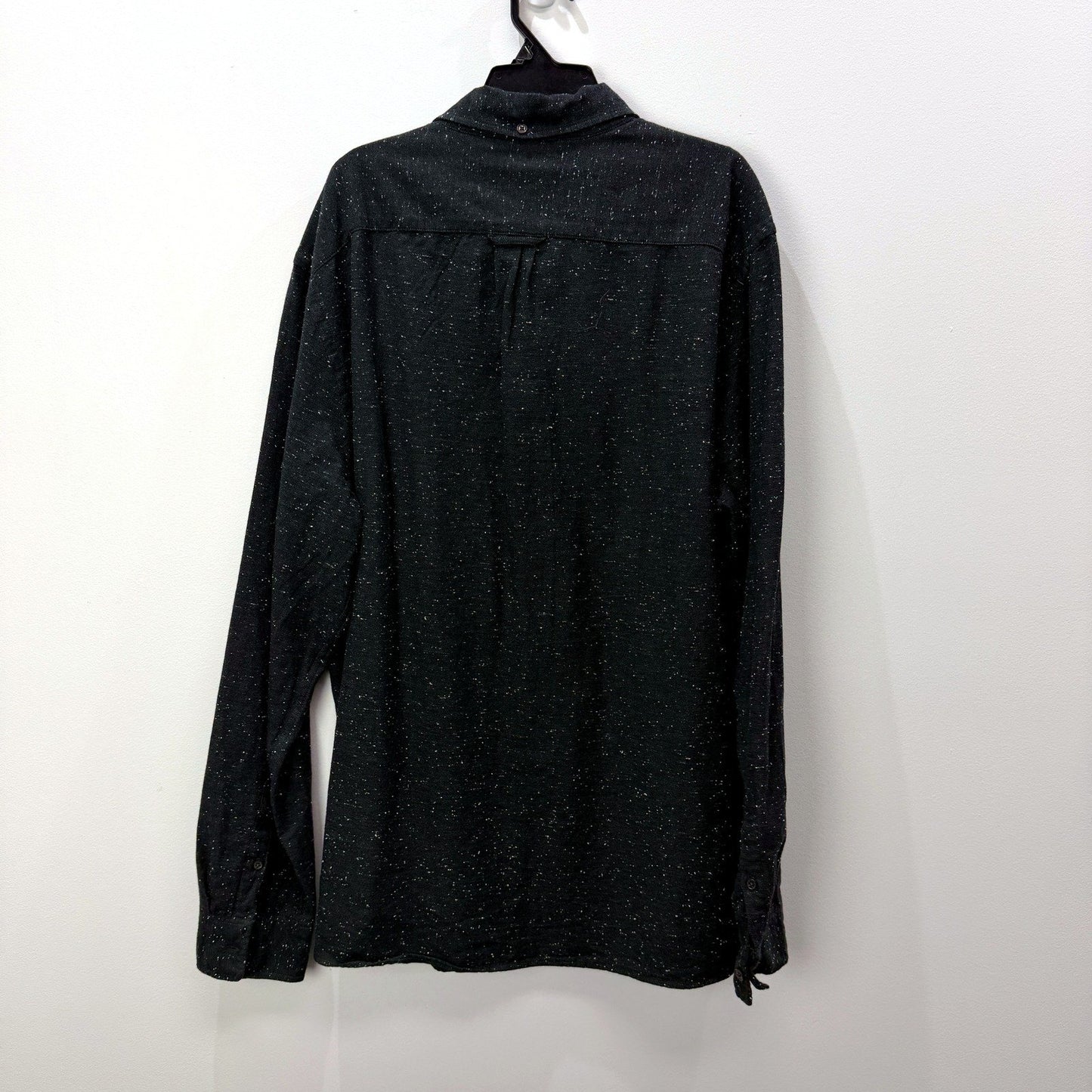 H&M Mens Relaxed Fit Pullover Sweatshirt in Black with Speckled Design, Size L
