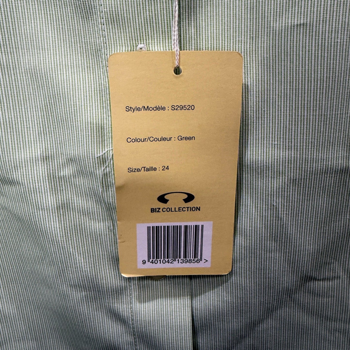 Biz Collection Womens Button-Down Shirt in Green, Size 24 NEW