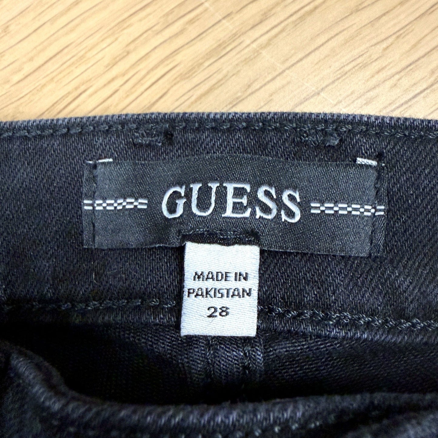 Guess Womens Skinny Mid Rise Black Cotton Denim Jeans Size 28 NEW