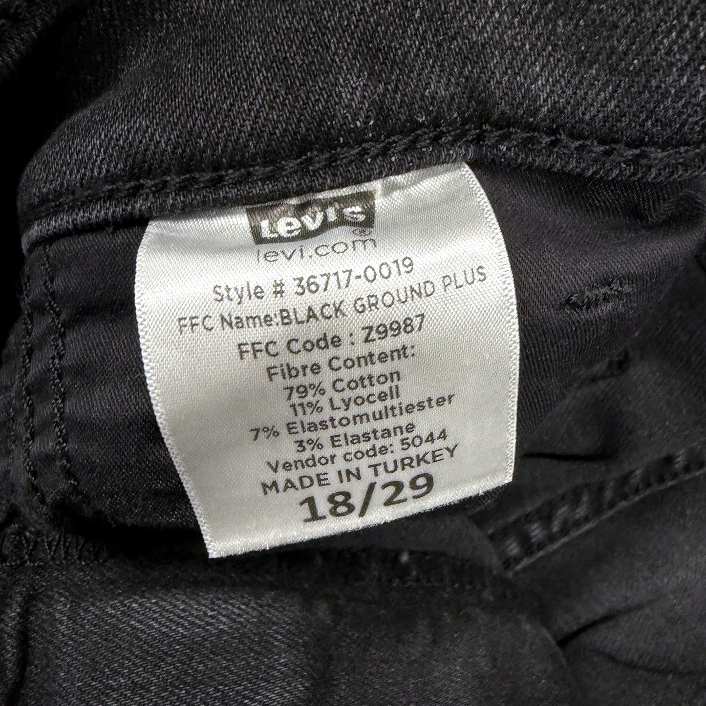 Levi's Womens Mile High Super Skinny Black Jeans for Plus Size 18W