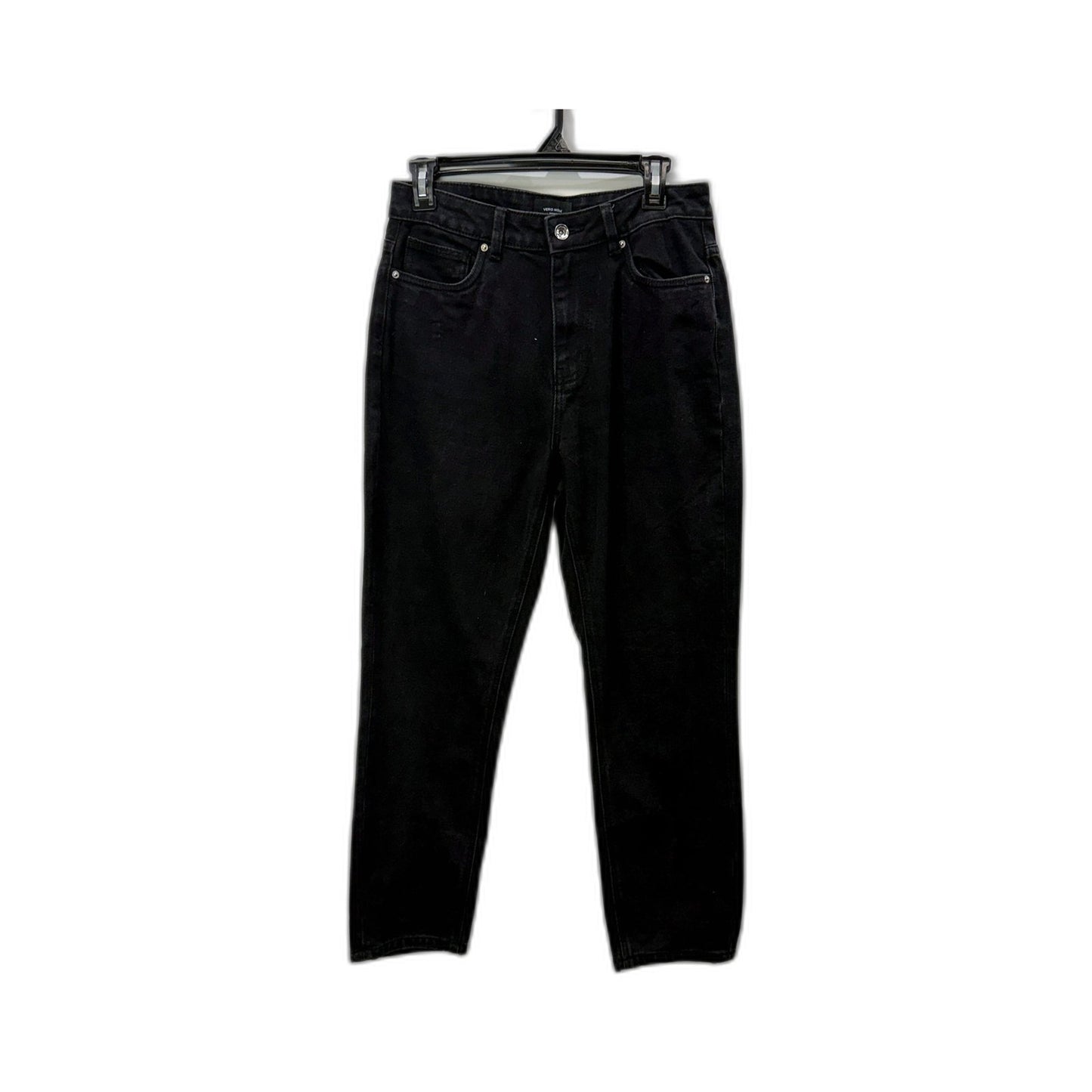 Vero Moda Womens Black Denim Jeans High Waisted Straight Leg Size 29/32