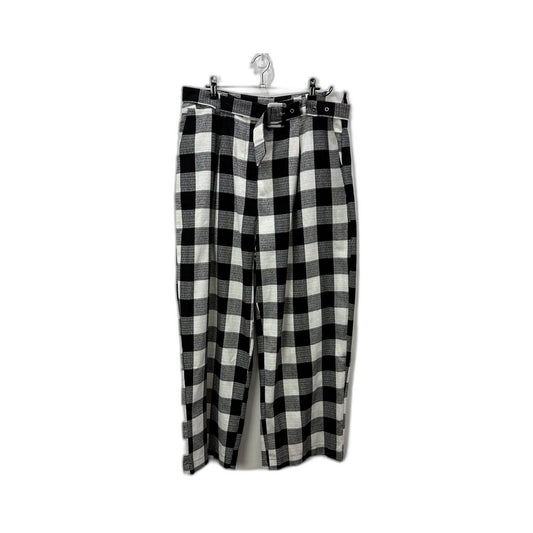 Atmos & Here Womens Plaid Pants in Black and White Checkered, Size 16