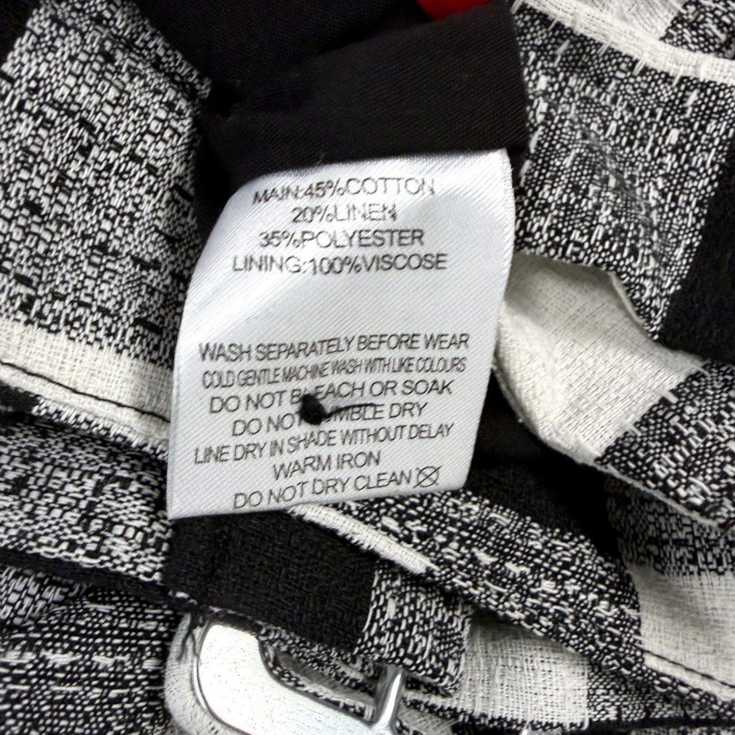 Atmos & Here Womens Plaid Pants in Black and White Checkered, Size 16