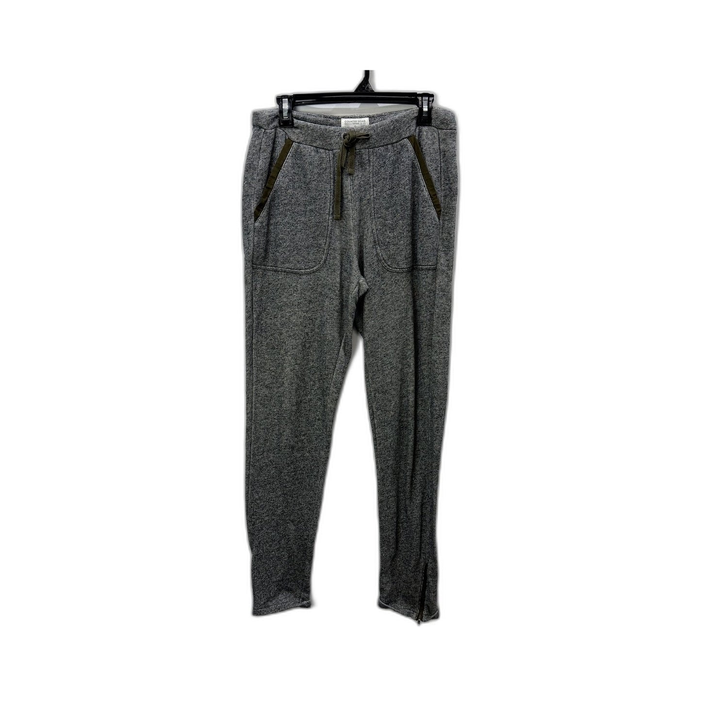 Country Road Womens Gray Sweatpants with Green Trim Casual Lounge Pants Size S