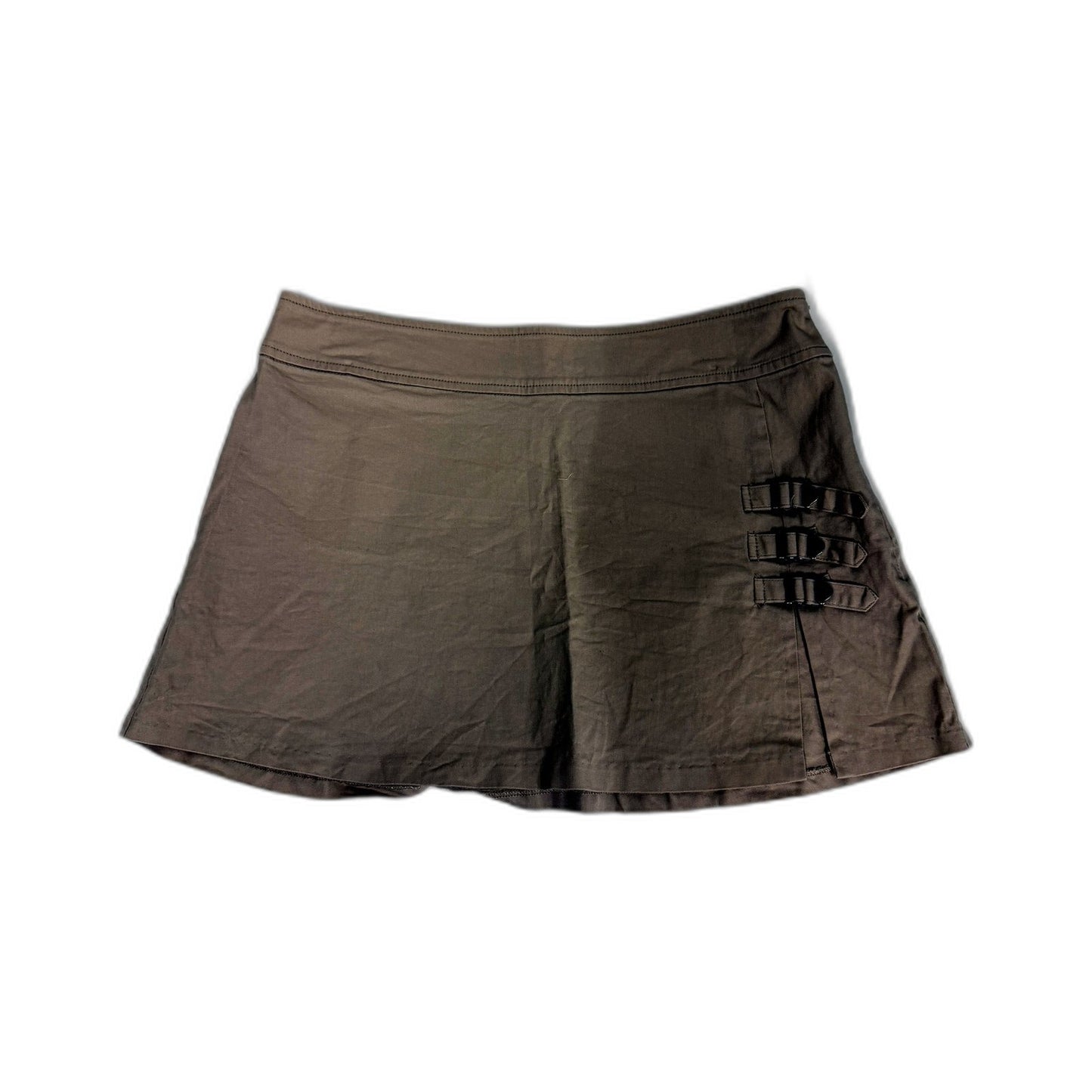 Princess Polly Womens Pleated Skirt with Buckle Closure in Tan Size 10