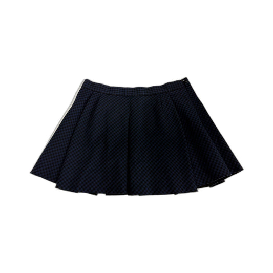 Zara Womens Pleated Navy Blue and Black Cotton Skirt - XS