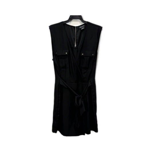 City Chic Womens Sleeveless Tie Waist Dress with Pockets Black Size XS