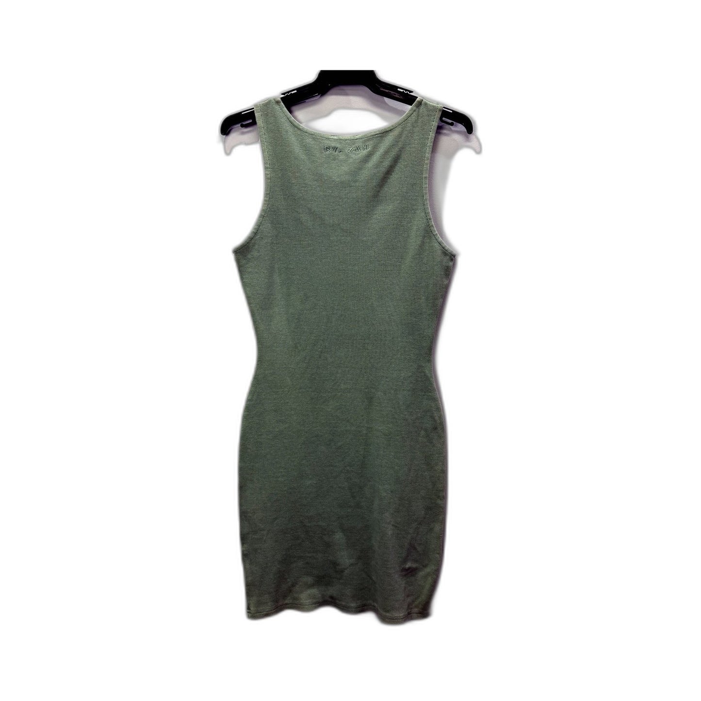 By Zah Womens Ribbed Tank Dress Olive Green Bodycon Sleeveless Size 12 NEW