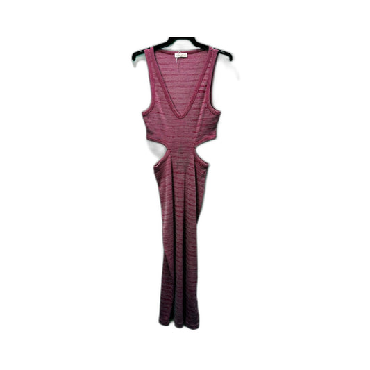 Kookai Womens Ribbed Knit Sleeveless Dress Cutout Detail Pink Size 2 NEW